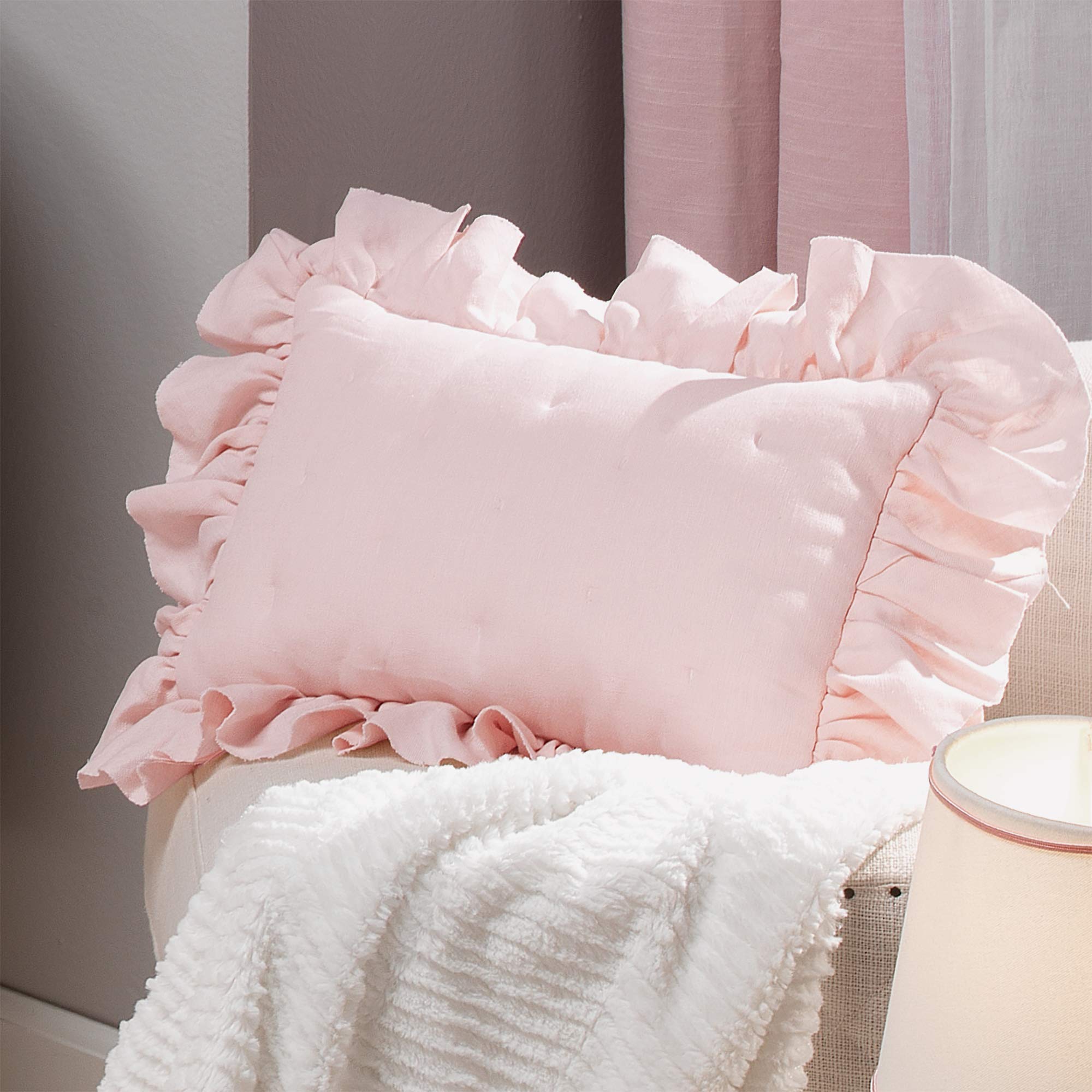 Floral Garden Watercolor/Pink Linen 5-Piece Baby Crib, Baby Bedding