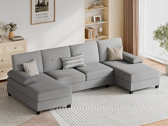 Sectional Couches for Living Room, U-Shaped Sofa with Chaise