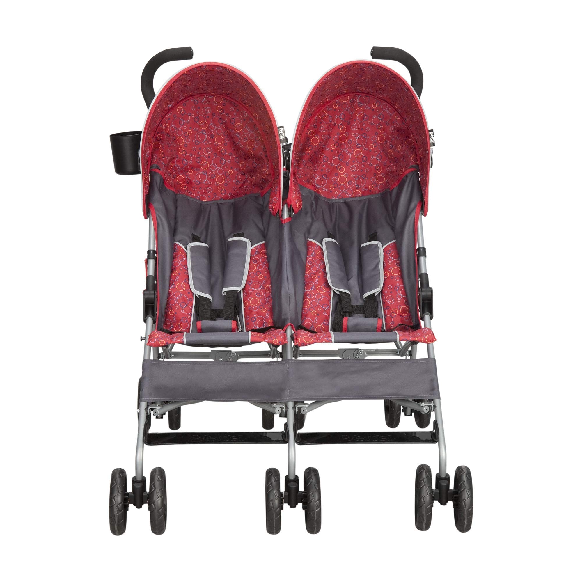 Side by Side Stroller - with Recline, Storage & Compact Fold, Grey