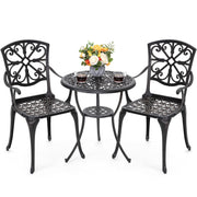 3 Piece Outdoor Bistro Set Cast Aluminum Patio Set Bistro Table Set Rustproof Patio Table
