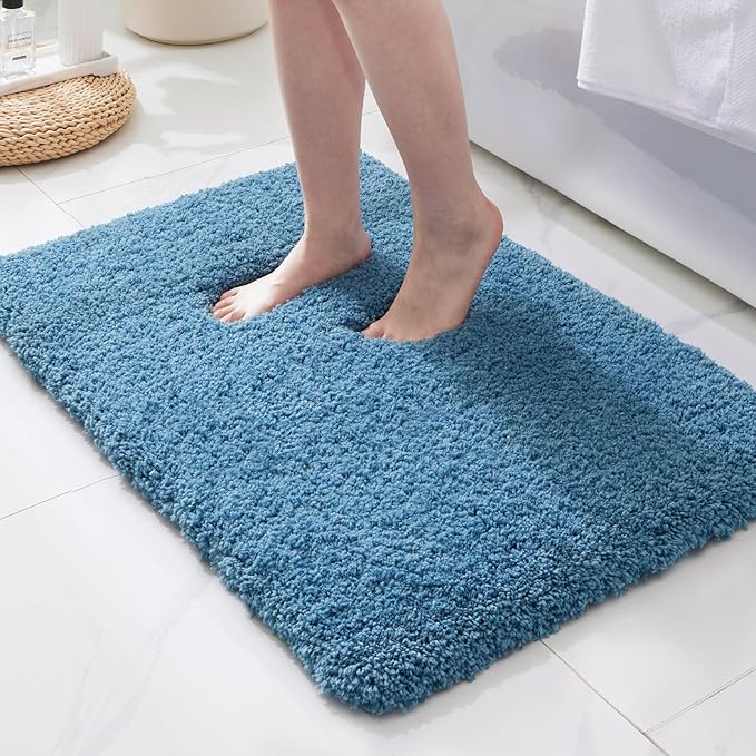 Pink Bathroom Rugs 48" × 24" Non Slip & Super Absorbent Extra Thick Soft
