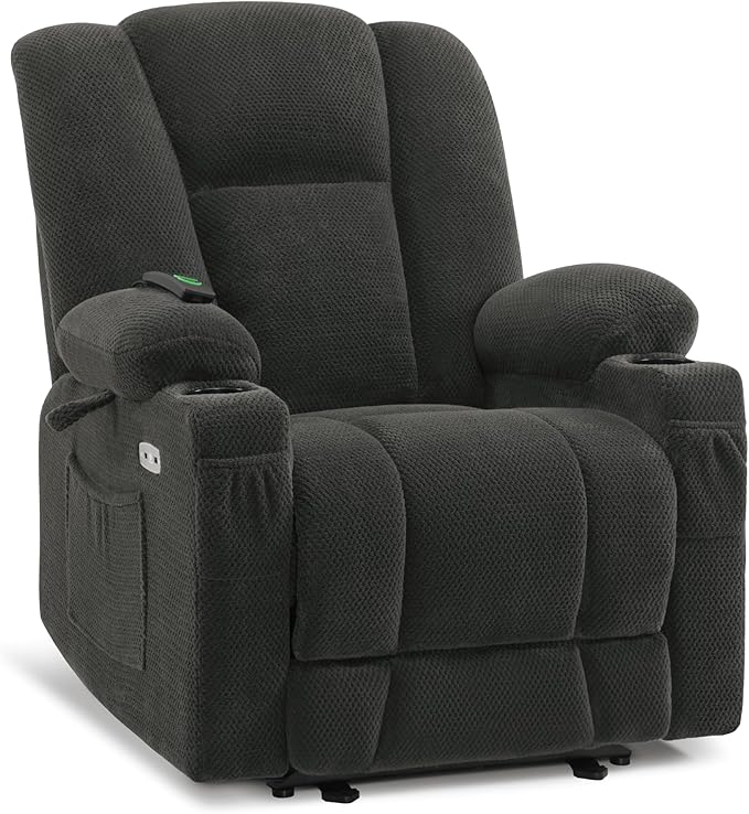 Power Recliner Chair with Heat & Vibration, USB & Type C Charge Ports