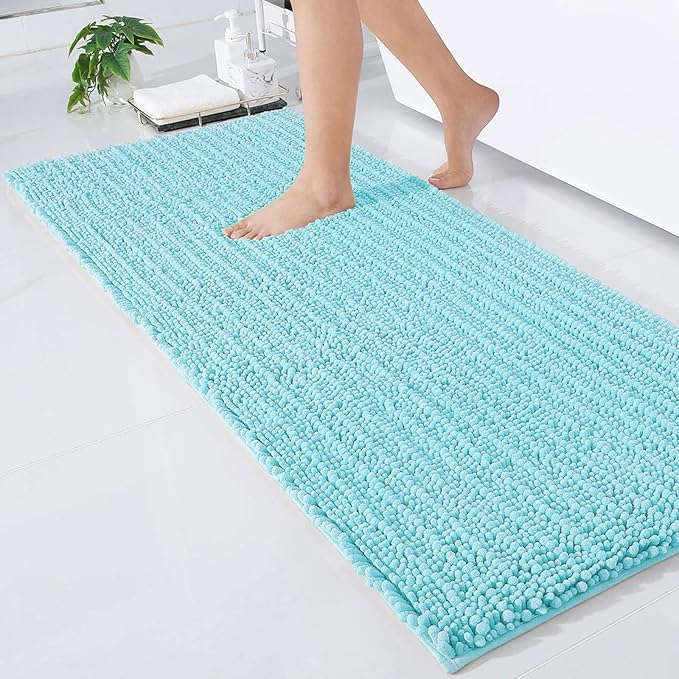 Luxury Chenille Bathroom Rug Mat, Extra Soft Thick Absorbent Shaggy Bath Rugs