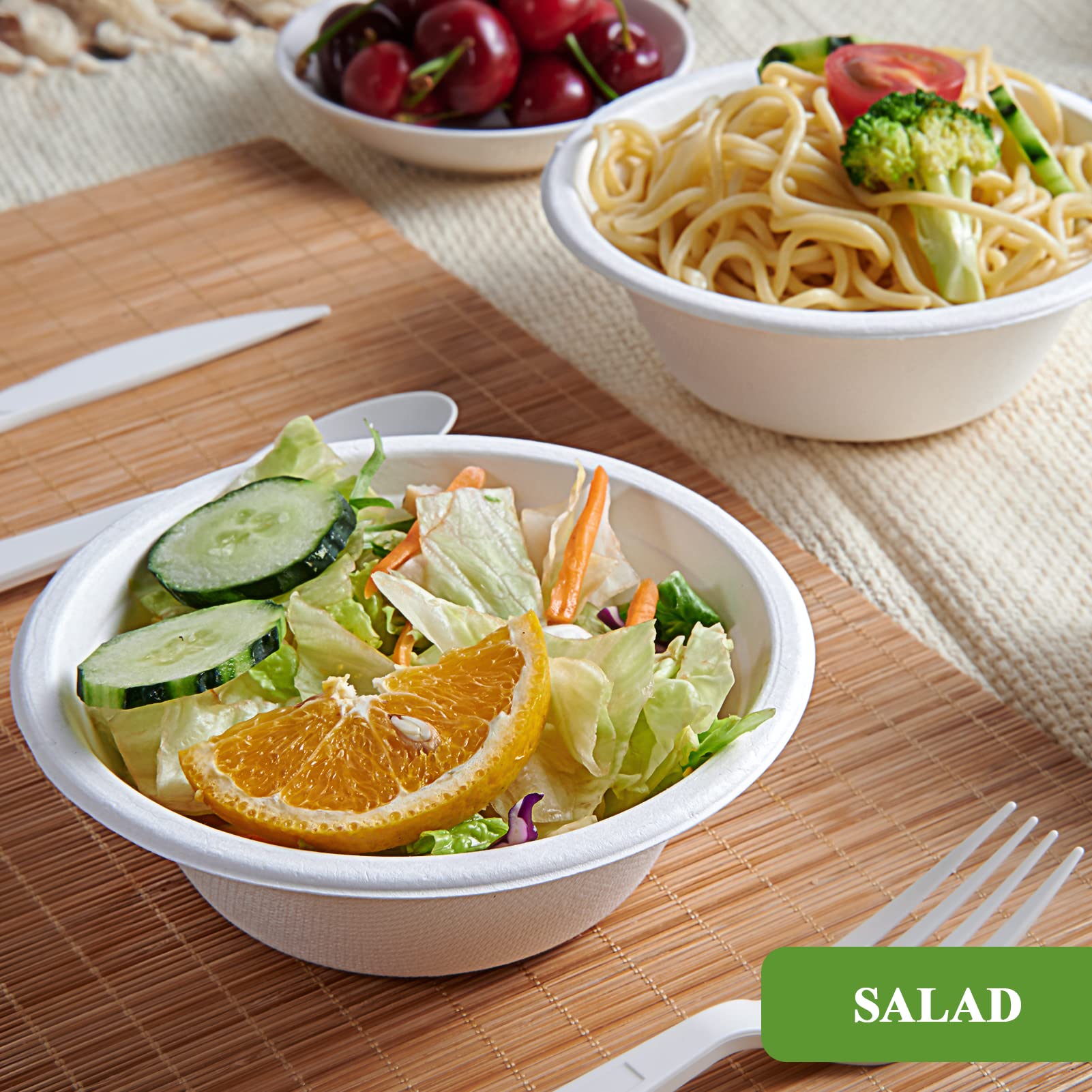 200 Pack 12 OZ Paper Bowls, Disposable Compostable Bowls Bulk