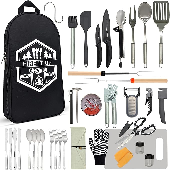 Camping Cooking Utensils Set for The Outdoors BBQ - Camping Utensil Set