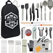 Grilling and Camping Cooking Utensils Set for The Outdoors BBQ - Camping