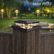 TW SHINE Solar Post Cap Lights Outdoor, 12 Pack Waterproof Solar Powered Deck Fence Post Lights, Warm White Post Light for Garden Patio Porch for 4x4, 5x5 or 6x6 Wooden Posts