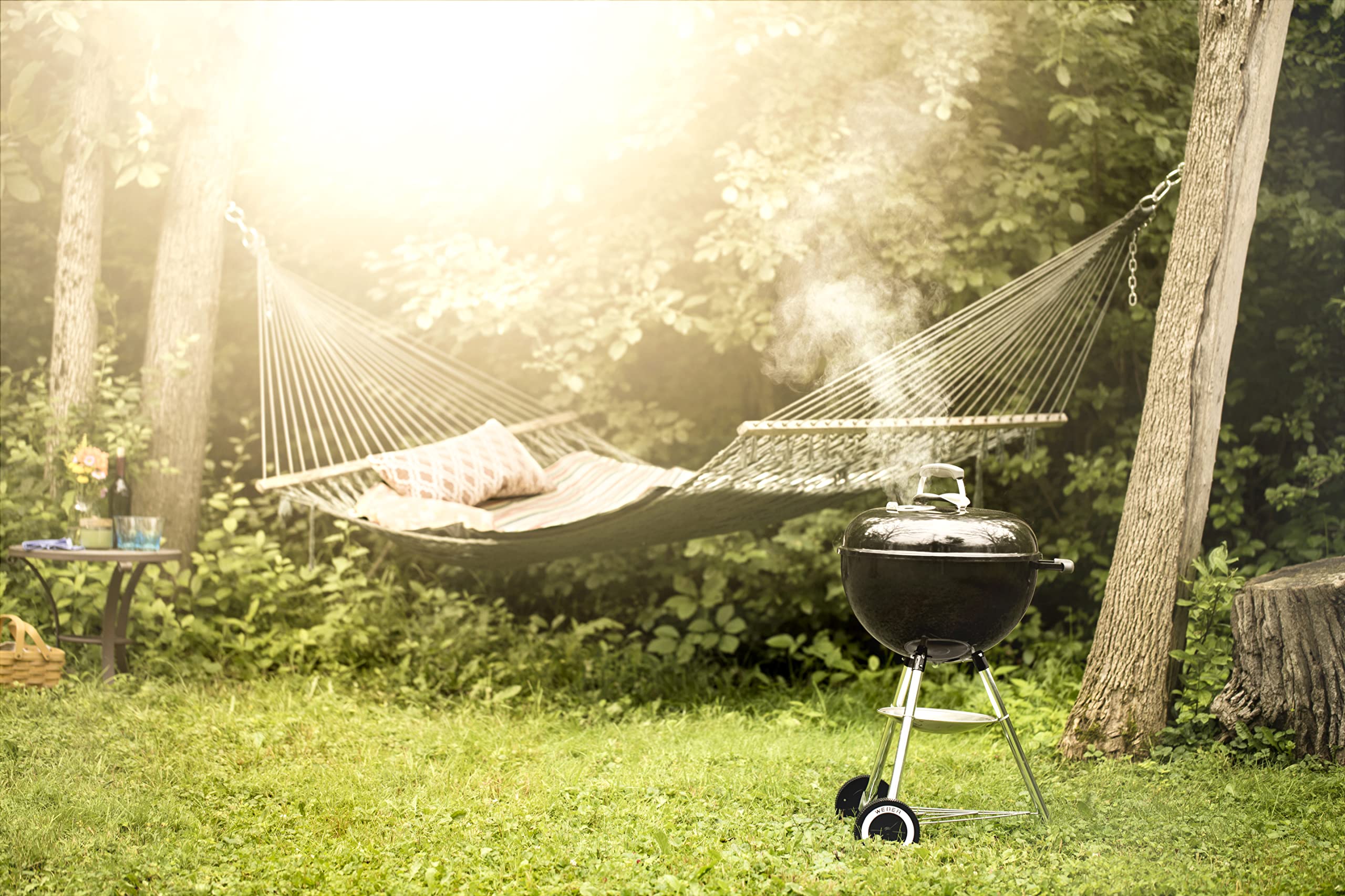 Original Kettle Charcoal Grill Barbecue, 47cm | E-4710 BBQ Grill with Lid Cover, Thermometer