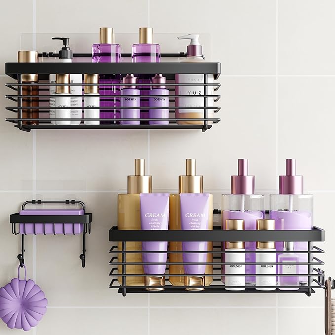 Shower Caddy 3 Pack SUS304 Stainless Steel-No Drilling-Shower Bathroom Shelves Rack