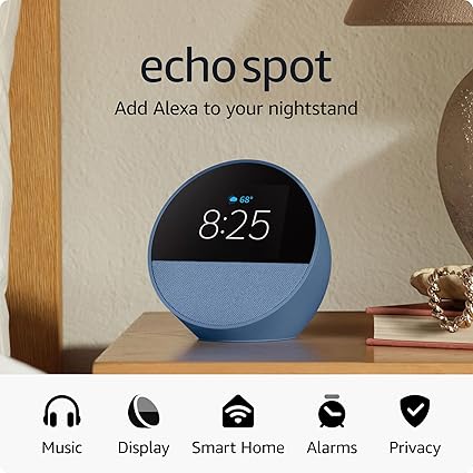 Echo Spot (newest model), Great for nightstands, offices and kitchens