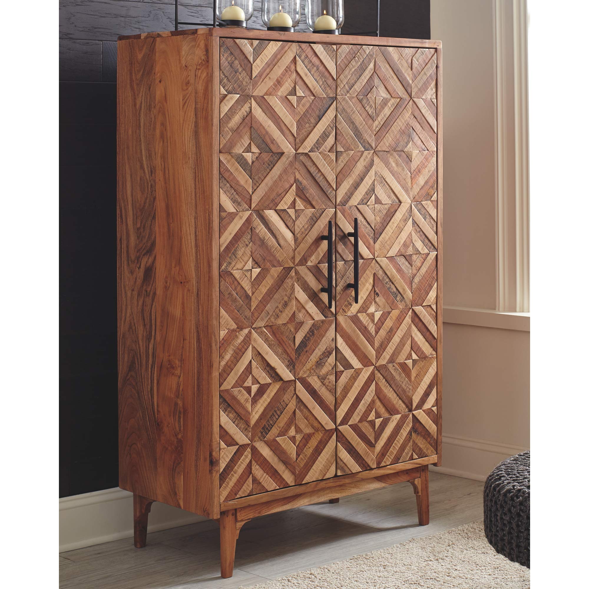 Gabinwell Contemporary 2-Door Accent Cabinet, Brown