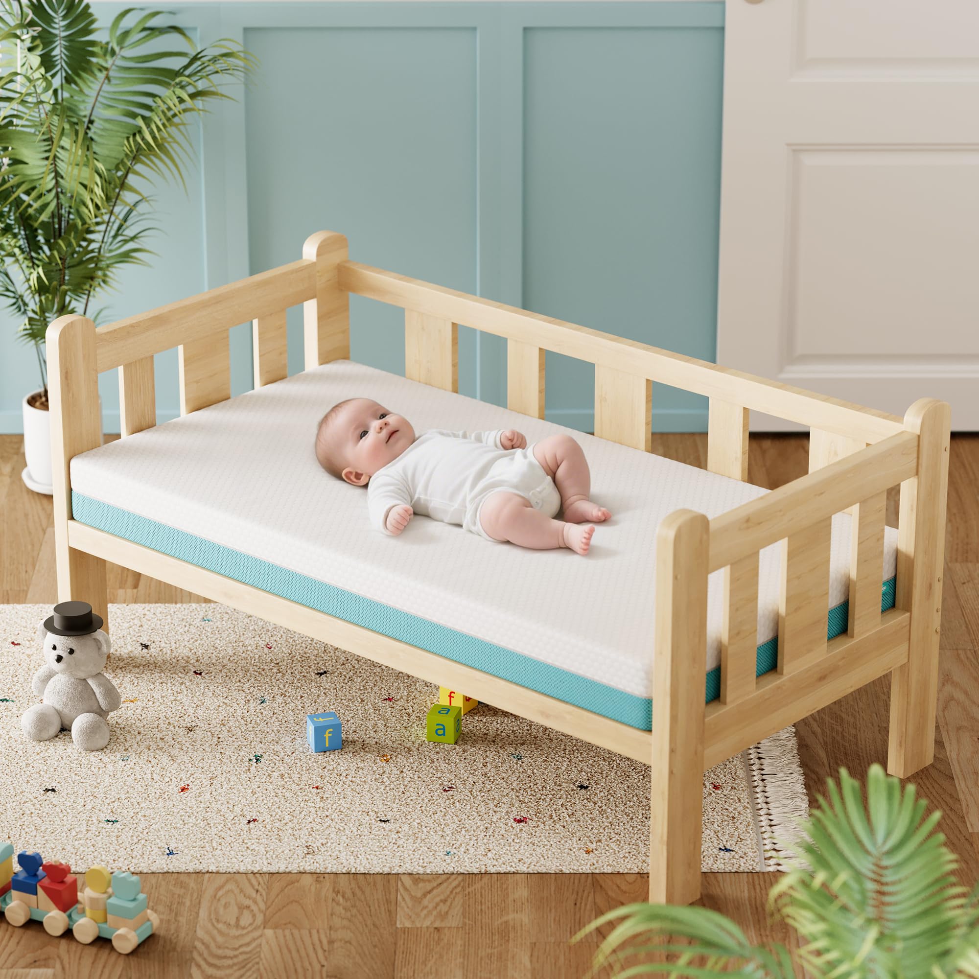 Crib Mattress, Memory Foam Toddler Mattress with Breathable Washable Cover