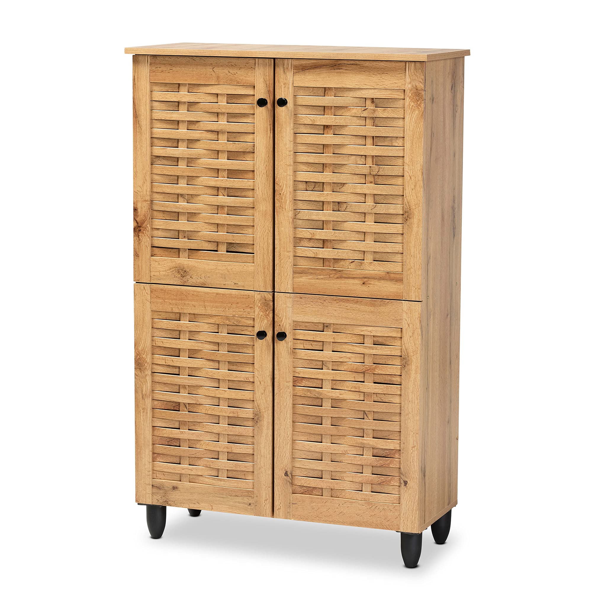 Winda Shoe Cabinets, Oak Brown/Black