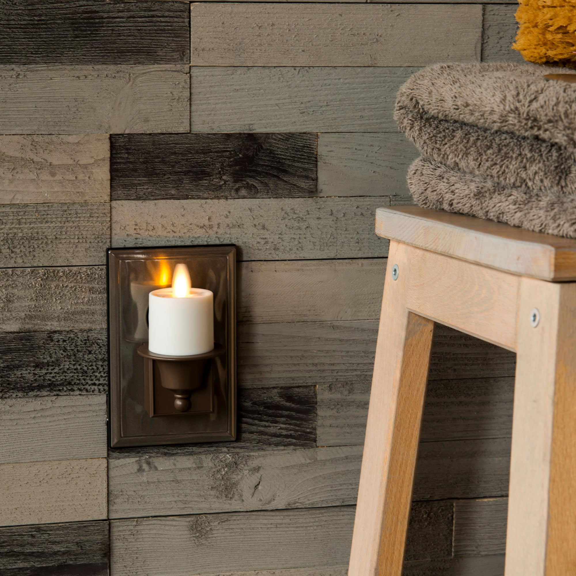 s Candle Bronze Nightlight with Motion Sensor - Set of 2 - Plugin Night LED