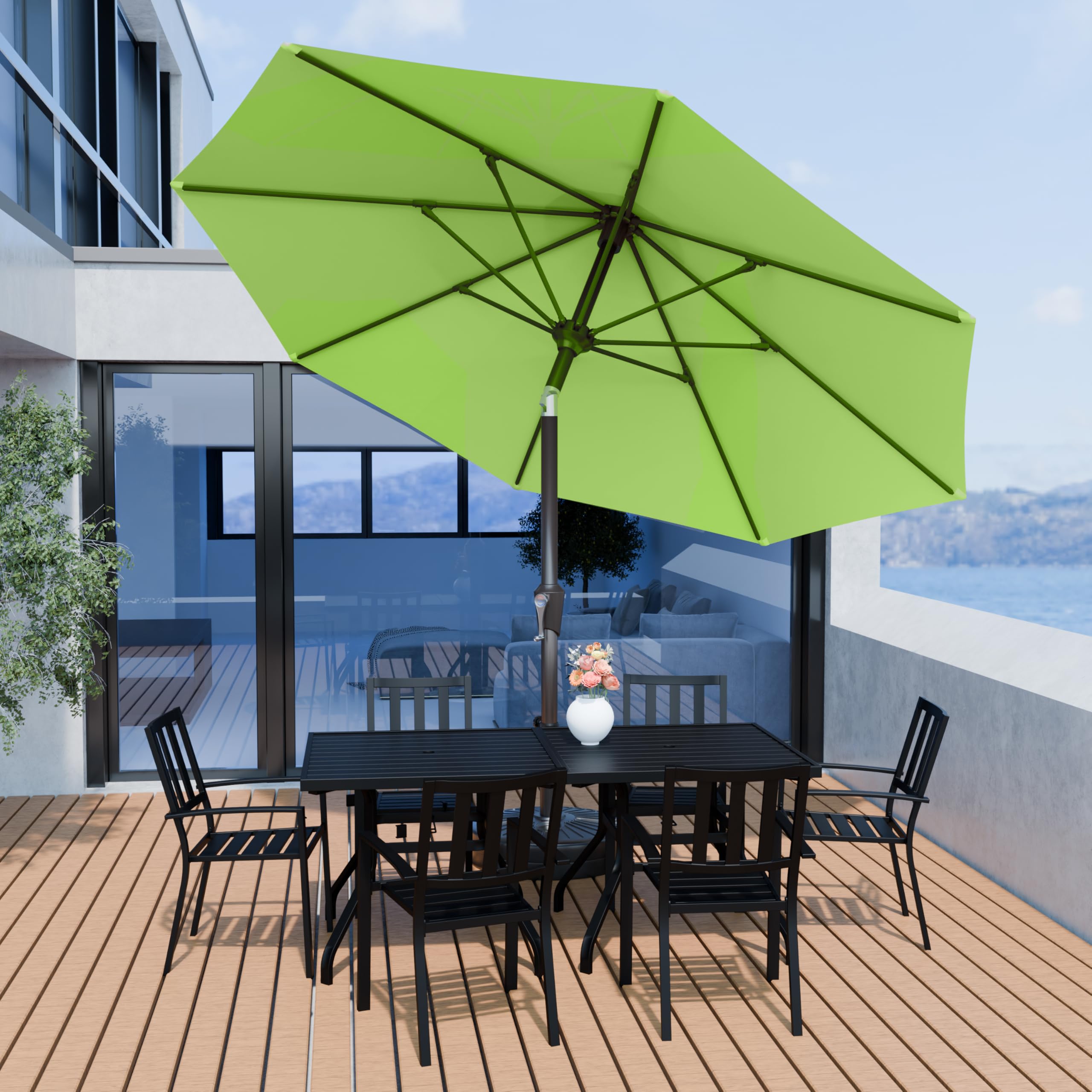 10FT Patio Umbrella with Push Button Tilt and Crank