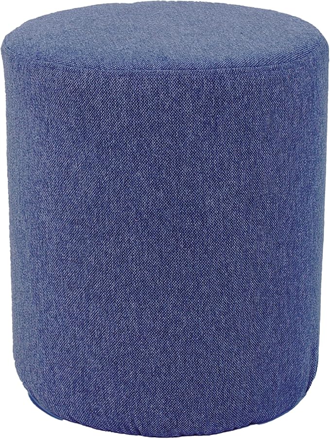 Round Pouf Ottoman – Lightweight Circular Footrest or Table for Living Room