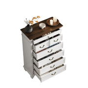 Farmhouse Tall Dresser for Bedroom with 7 Drawers, 50" Tall Large Wood Chest of Drawers
