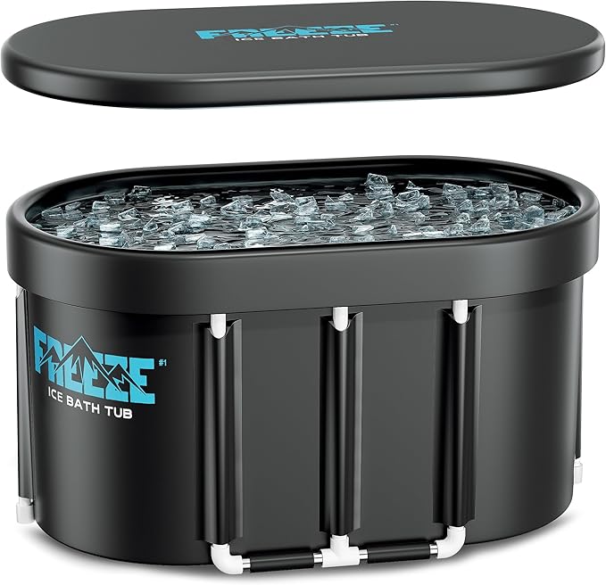 Upgraded XL 129 Gal Oval Ice Bath Tub with Cover