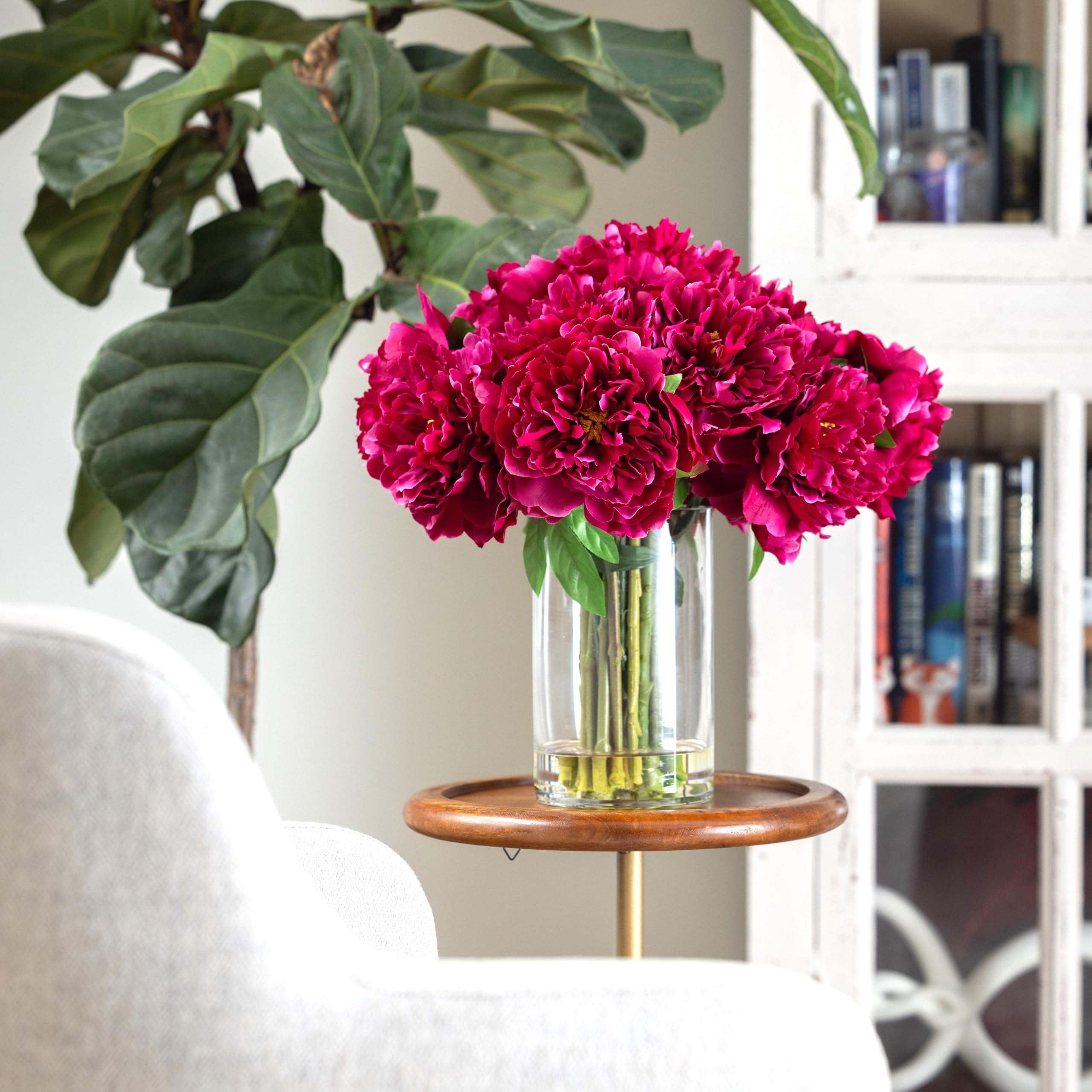Faux Floral Arrangement, Large-Size Premium Artificial Indoor Flower Display