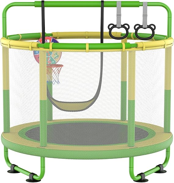 60" Trampoline for Kids, 5ft Toddler Mini 6-in-1 Trampoline Indoor Outdoor with Swing