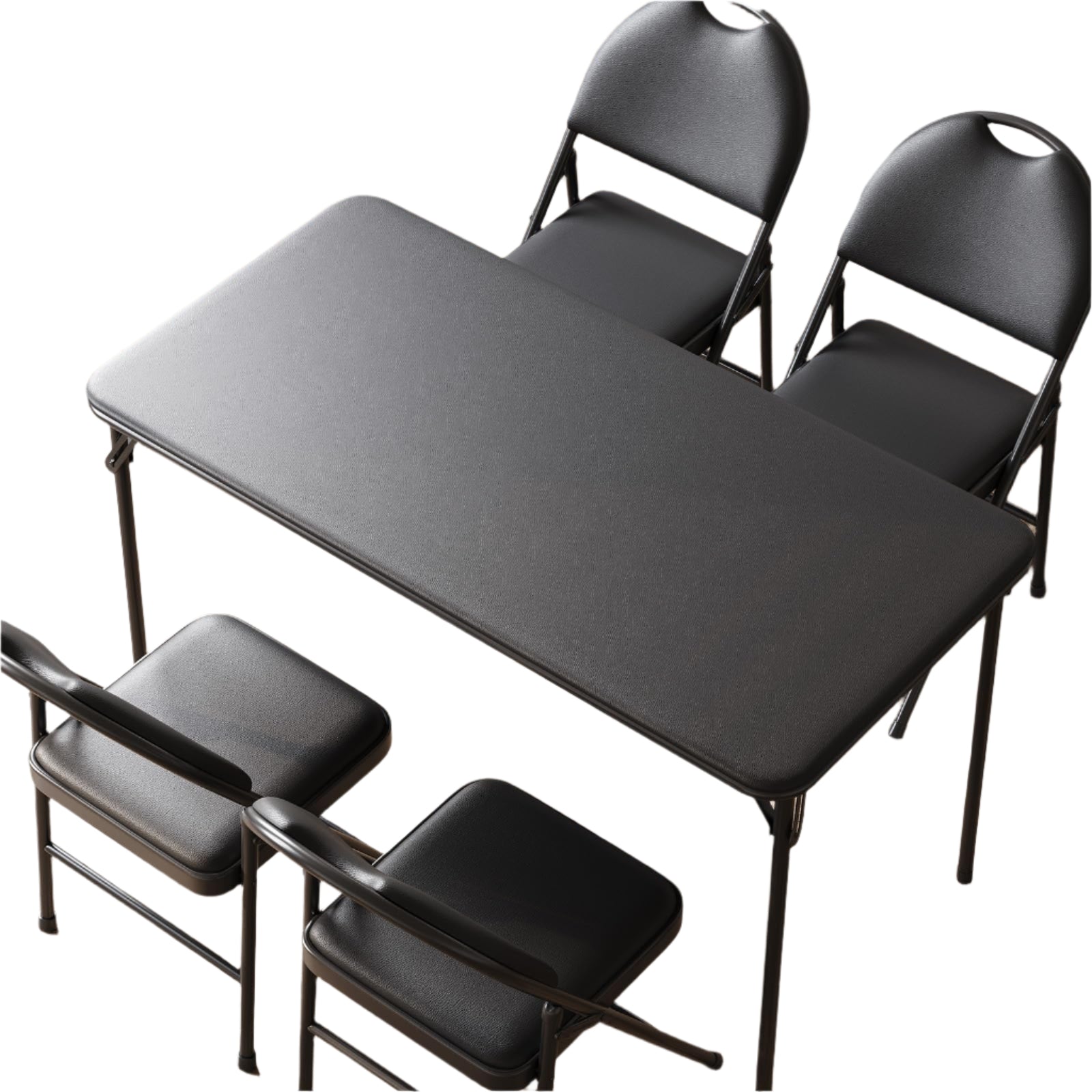 Folding Table and Chairs, 5 Piece Folding Card Table and Chairs Set