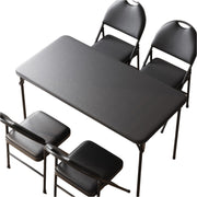 Folding Table and Chairs, 5 Piece Folding Card Table and Chairs Set