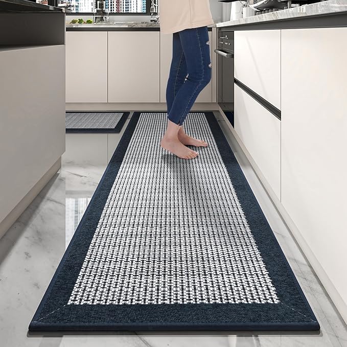 Non Slip Kitchen Rugs Sets of 2 - Extra Large 2.5'x6' + 20"x32" Runner Rugs for Kitchen