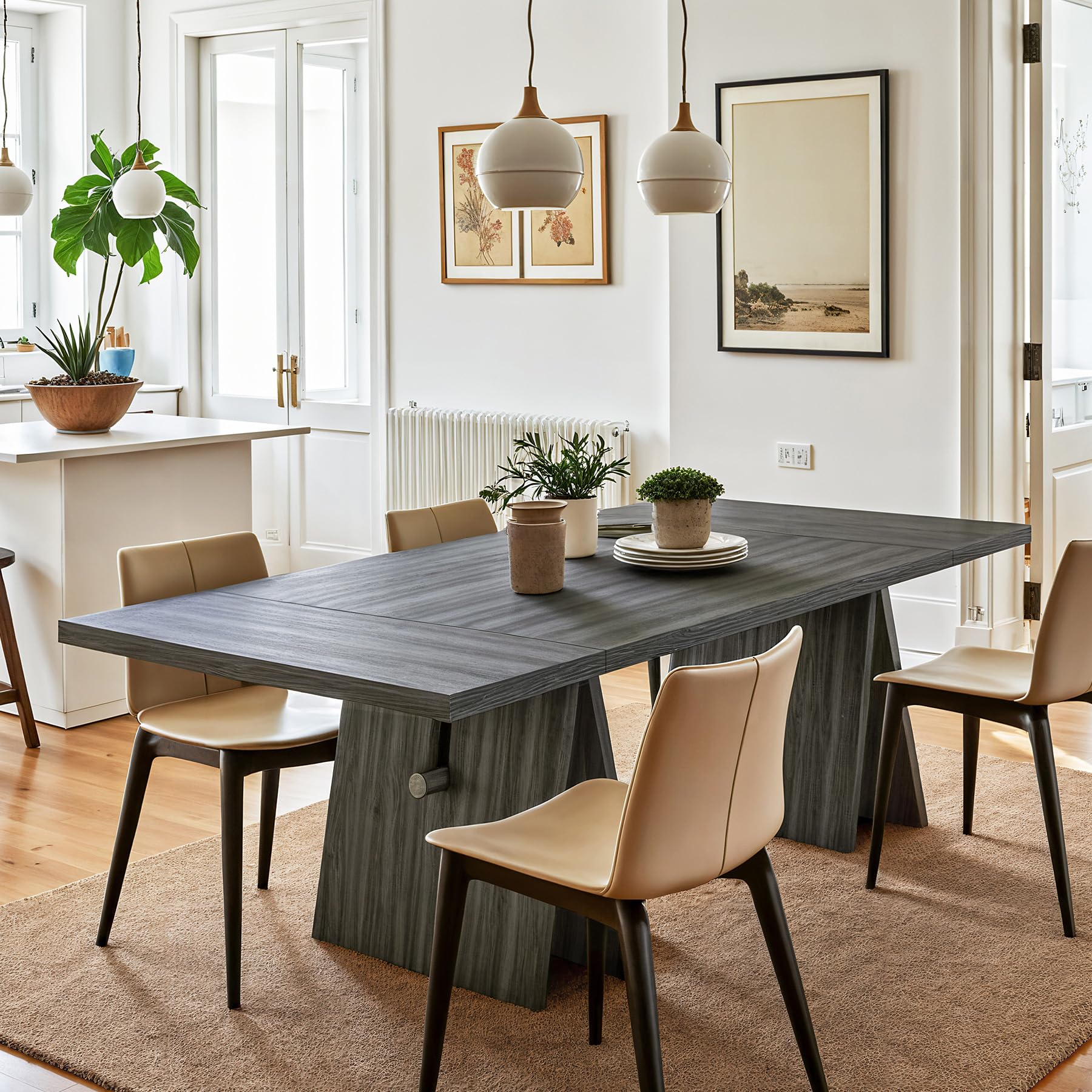 V777VE703-6 6 Piece Dining Set Contains a Rectangle Dining Room Table
