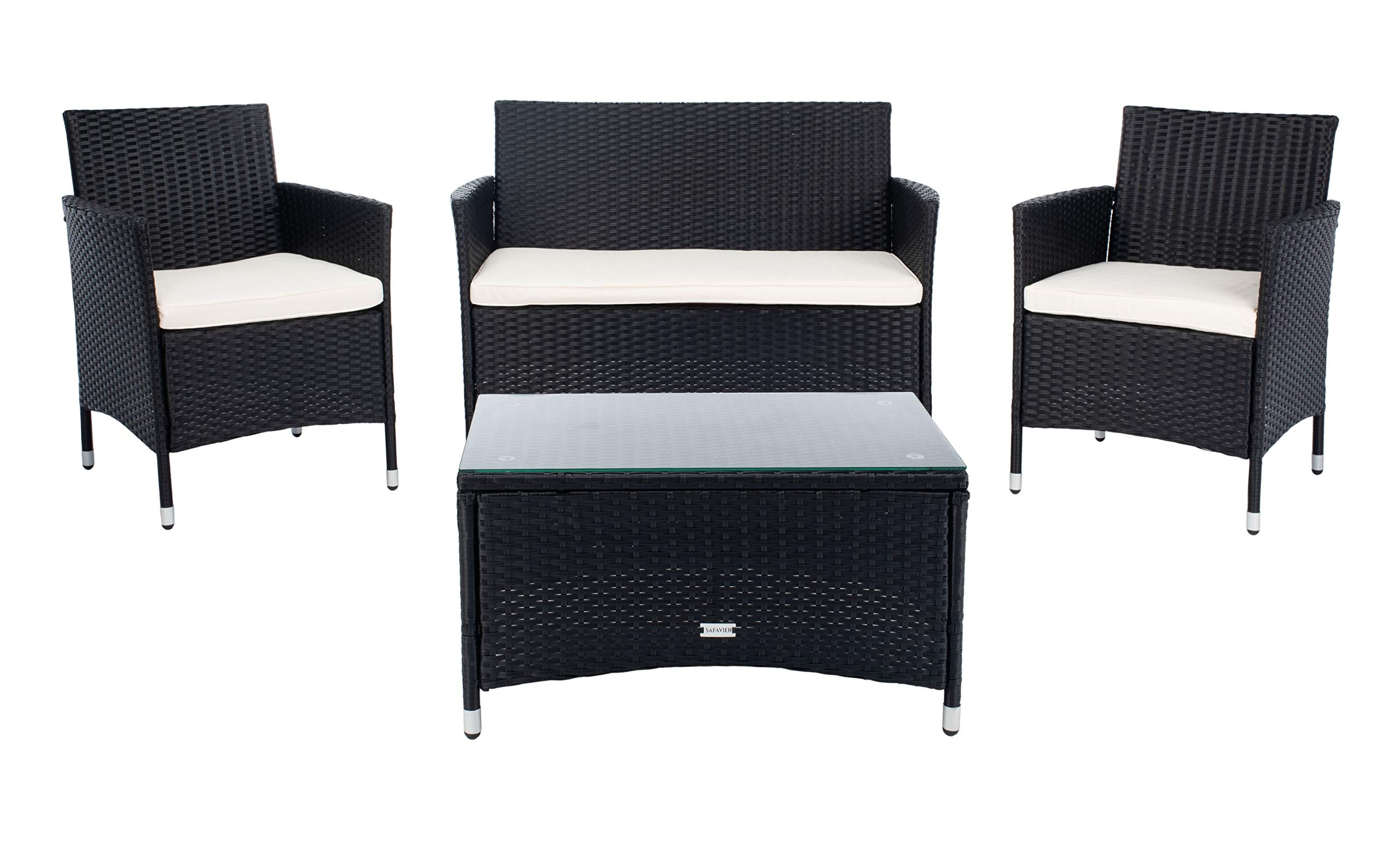 Outdoor Collection Bandele Black/Light Grey Cushion 4-Piece Conversation Patio Set