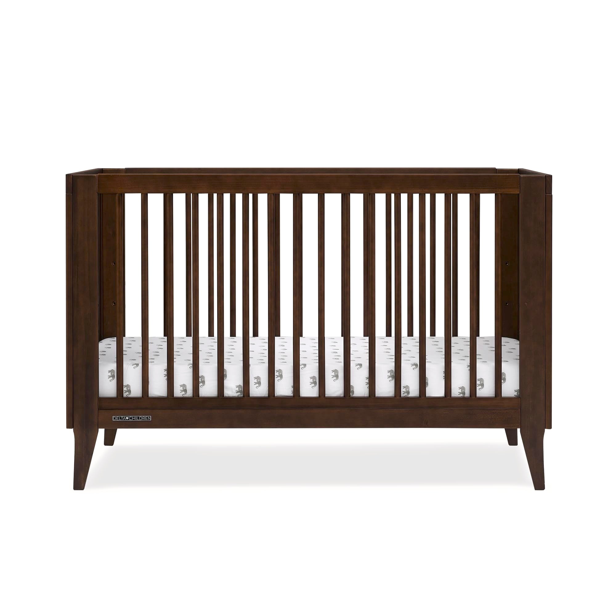 Ollie 4-in-1 Convertible Crib - Greenguard Gold Certified, Walnut Espresso