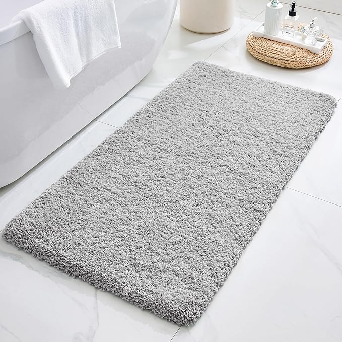 Pink Bathroom Rugs 48" × 24" Non Slip & Super Absorbent Extra Thick Soft