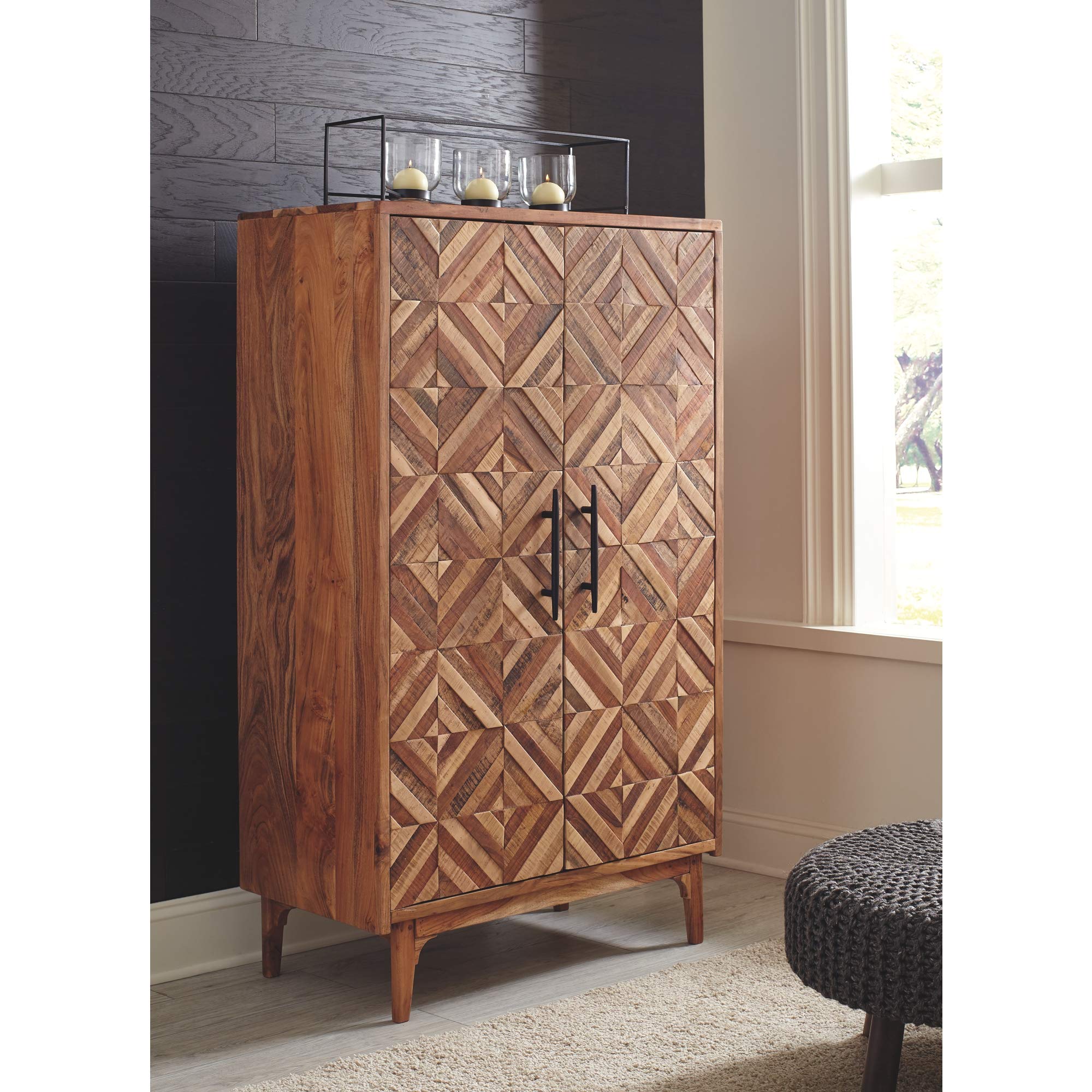 Gabinwell Contemporary 2-Door Accent Cabinet, Brown