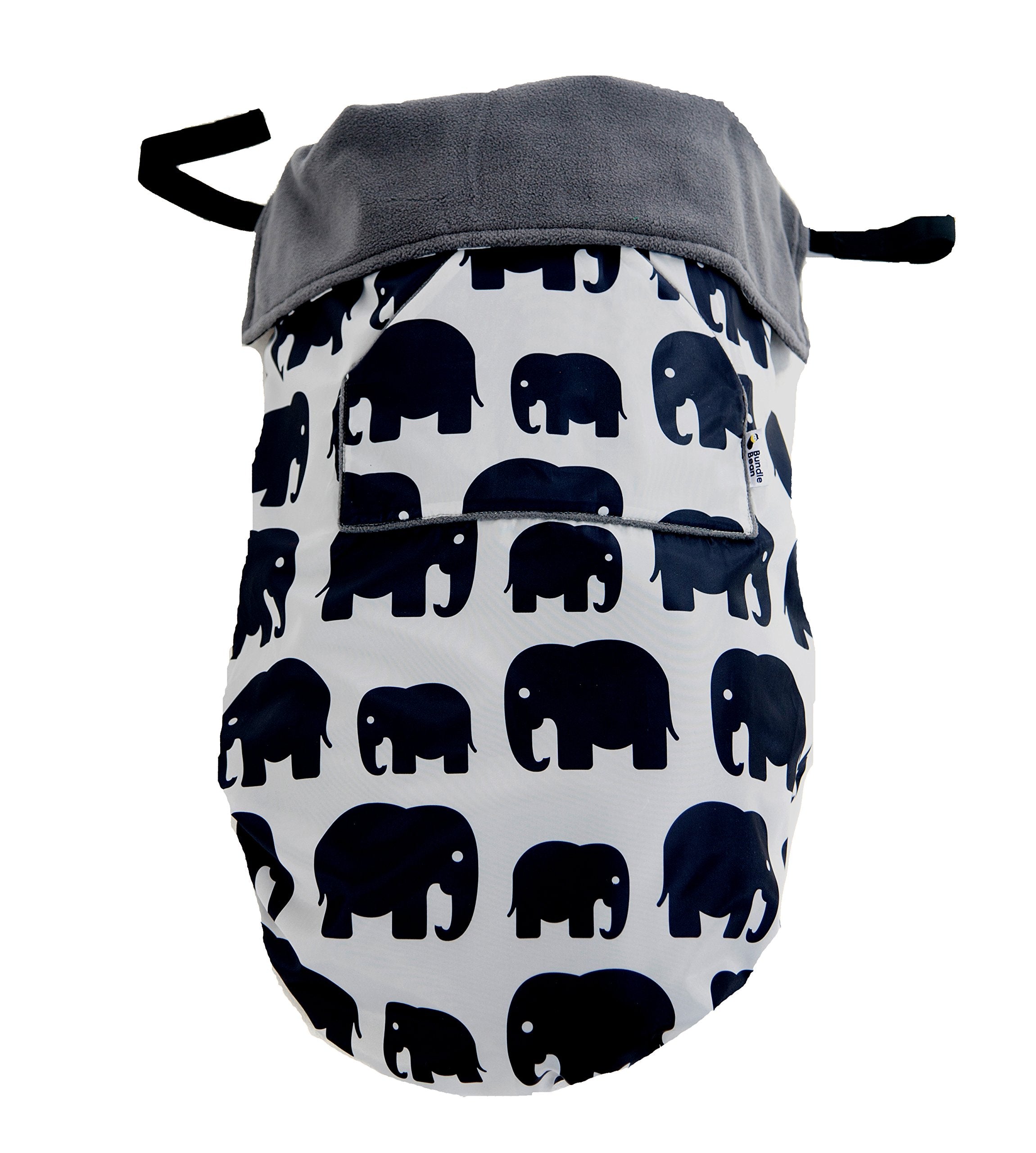 BundleBean - GO - Sling, Carseat, or Stroller Cover - Waterproof - Gray Elephant