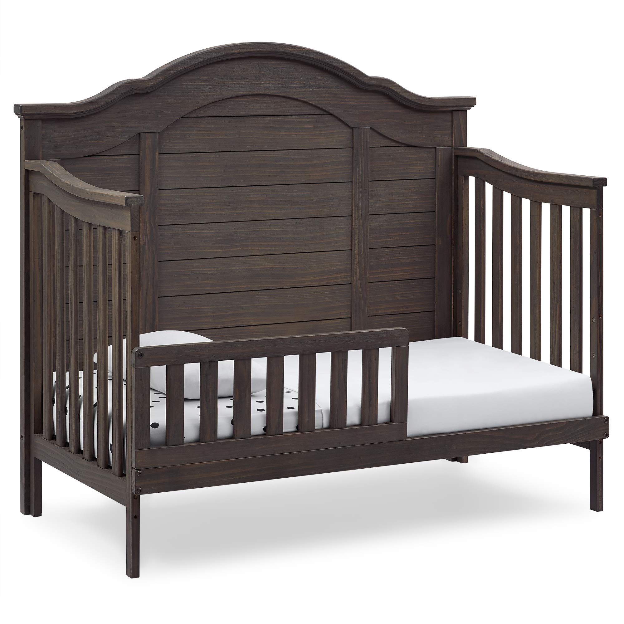 6-in-1 Convertible Crib with Toddler Rail, Rustic Grey