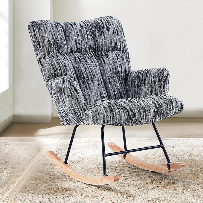 Rocking Chair for Bedroom Chair, Comfy Accent Chair Reading Chair with High Backrest