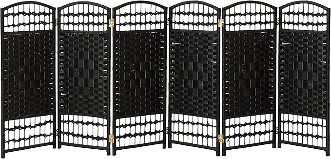 3 ft. Short Fiber Weave Folding Screen - Natural - 8 Panels