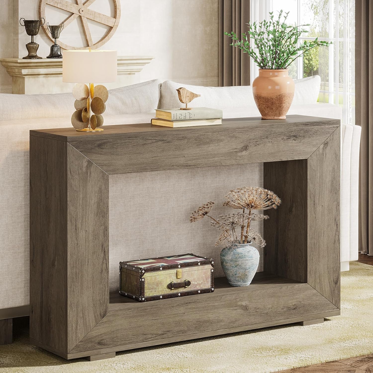 Farmhouse Console Table, 47 Inches Entryway Console Table,living room