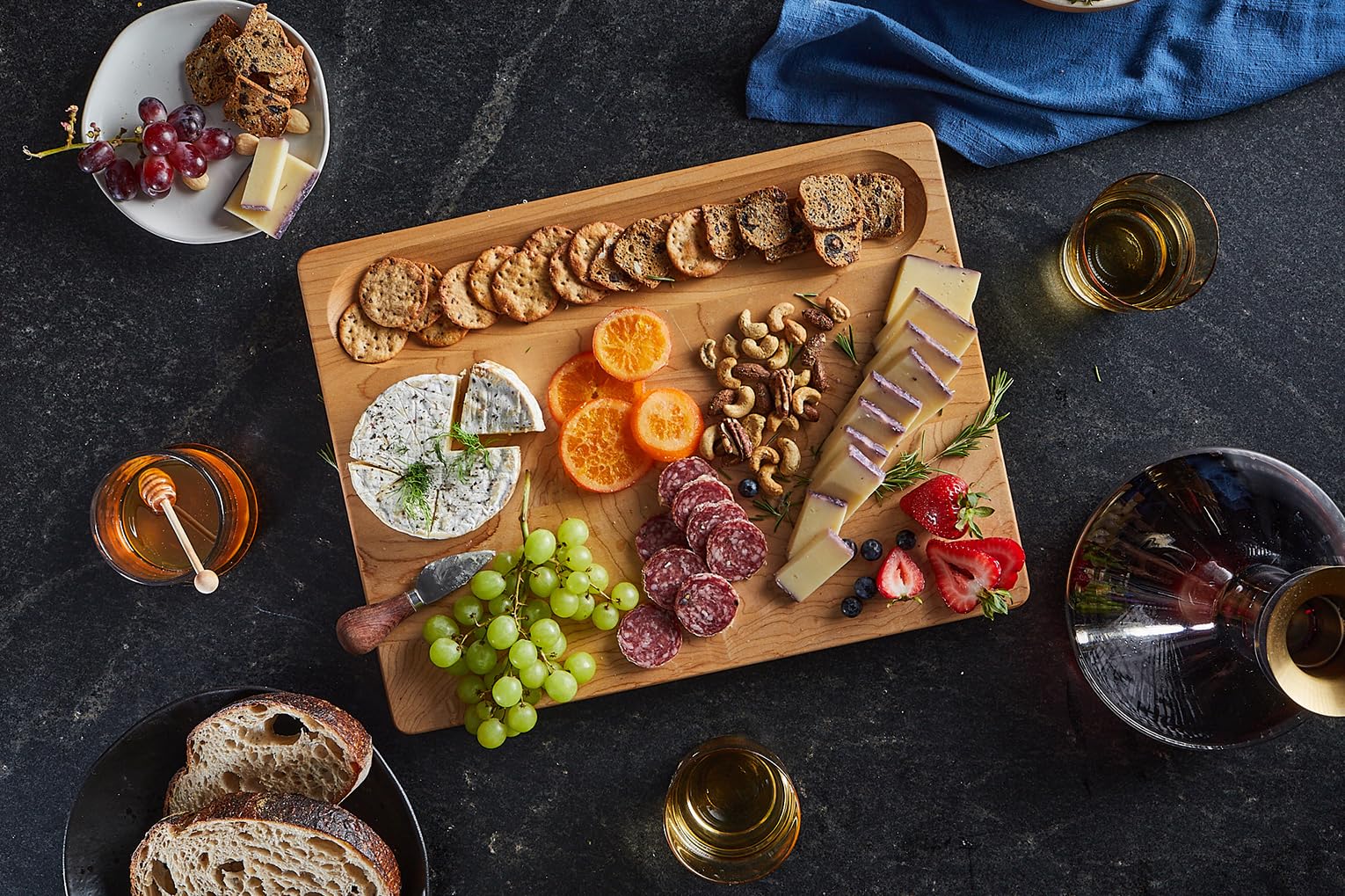 Made in USA, Large Thick Maple Wood Cutting Board for Kitchen with Juice Groove