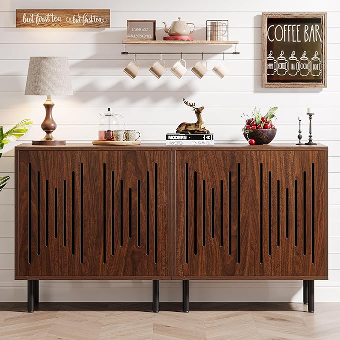 Set of 2 Sideboard Buffet with Storage, 59" Buffet Sideboard Cabinet