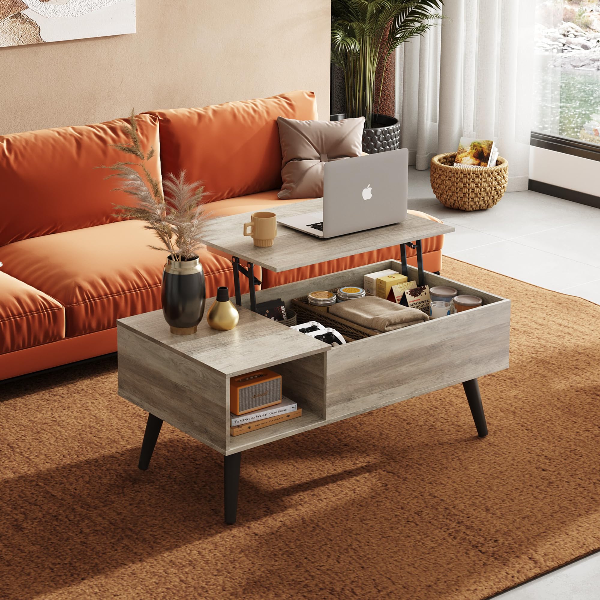 Coffee Table, 39" Lift Top Coffee Table with Hidden Compartment,living room