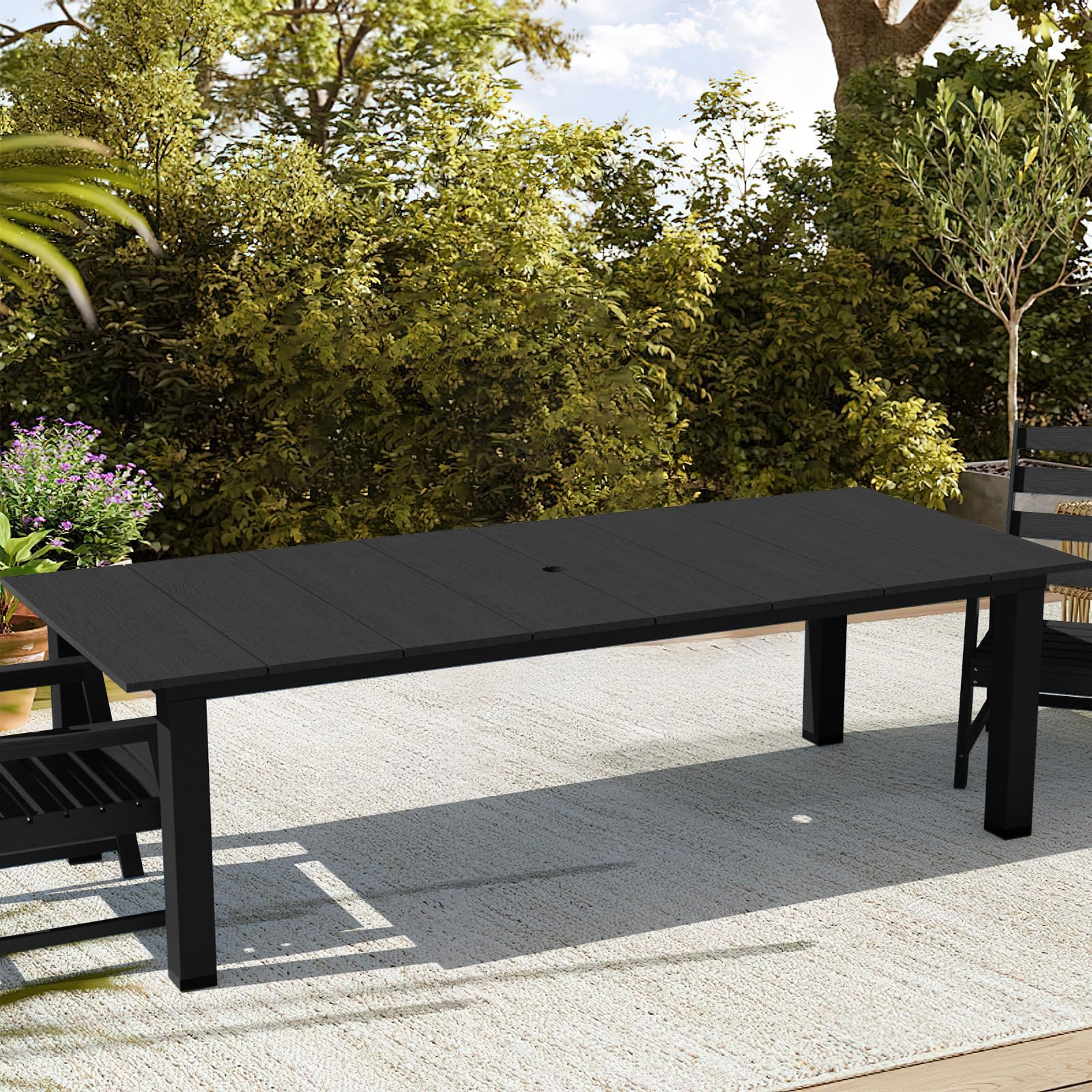 75.2" HDPE Rectangle Outdoor Dining Table for 8