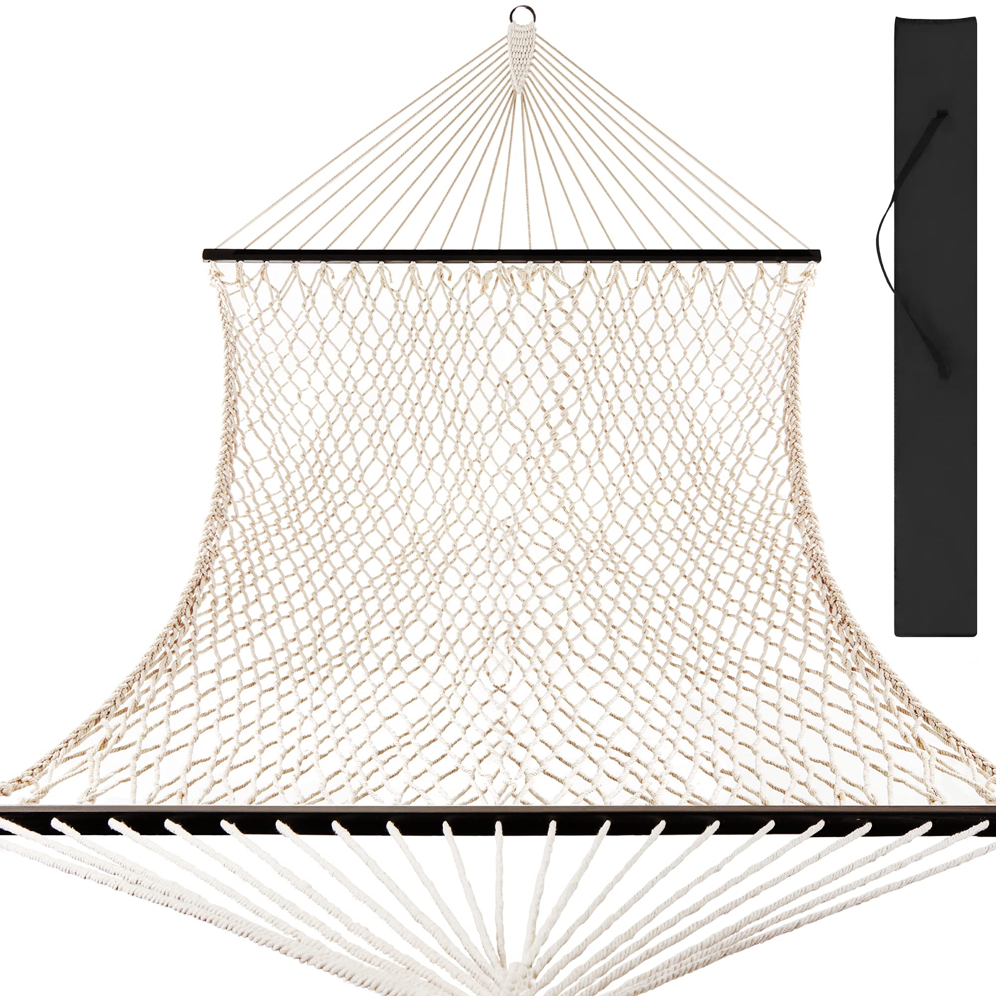 2-Person Double Hammock, Outdoor Woven Cotton Rope Hammocks