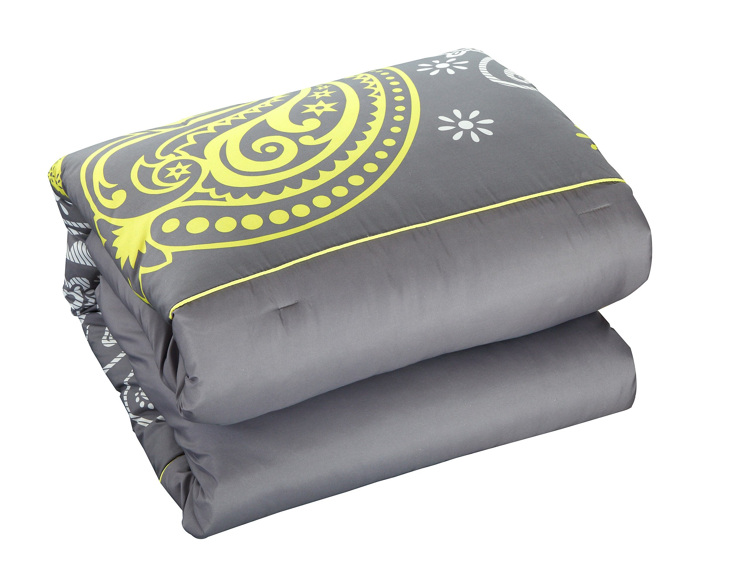 Olivia 20-Piece Comforter Reversible Paisley Print Complete Bed in a Bag with Sheet Set