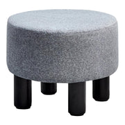 Linen Ottoman Round Footrest Stool,Ottomans and Poufs