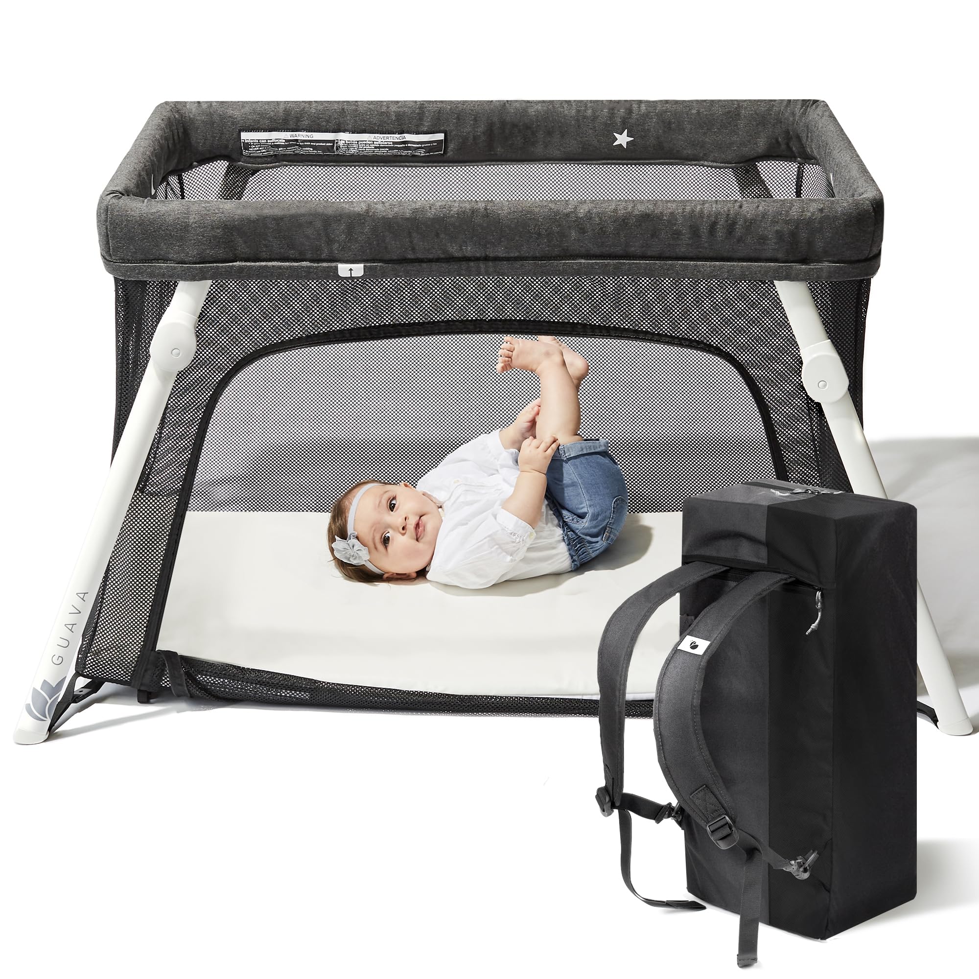 Crib with Lightweight Backpack Design | Certified Baby Safe Portable Crib