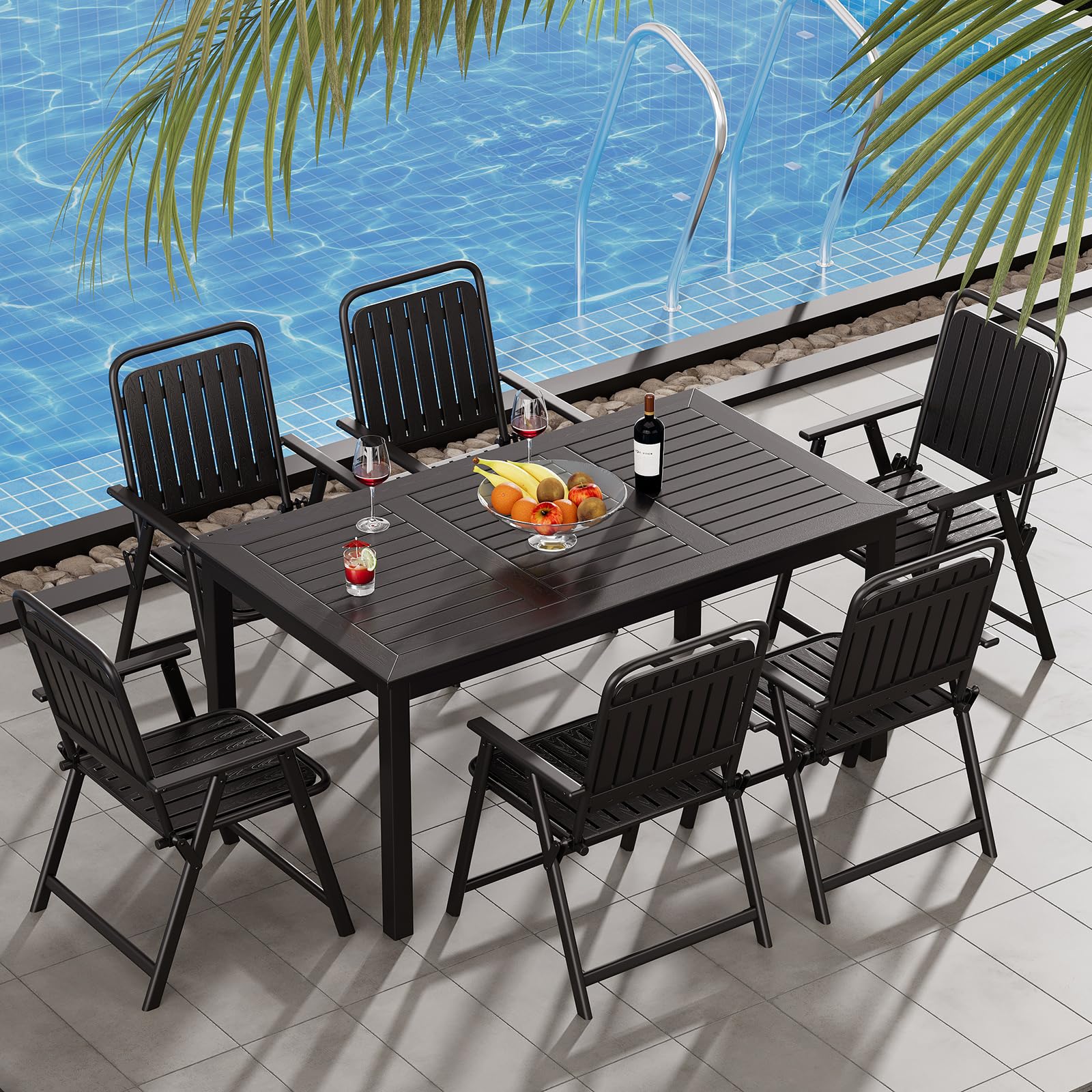 Outdoor Table for 6-Person Rectangle Indoor Outdoor Table