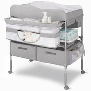 Portable Baby Changing Table, Foldable Changing Station with Nappy Mats