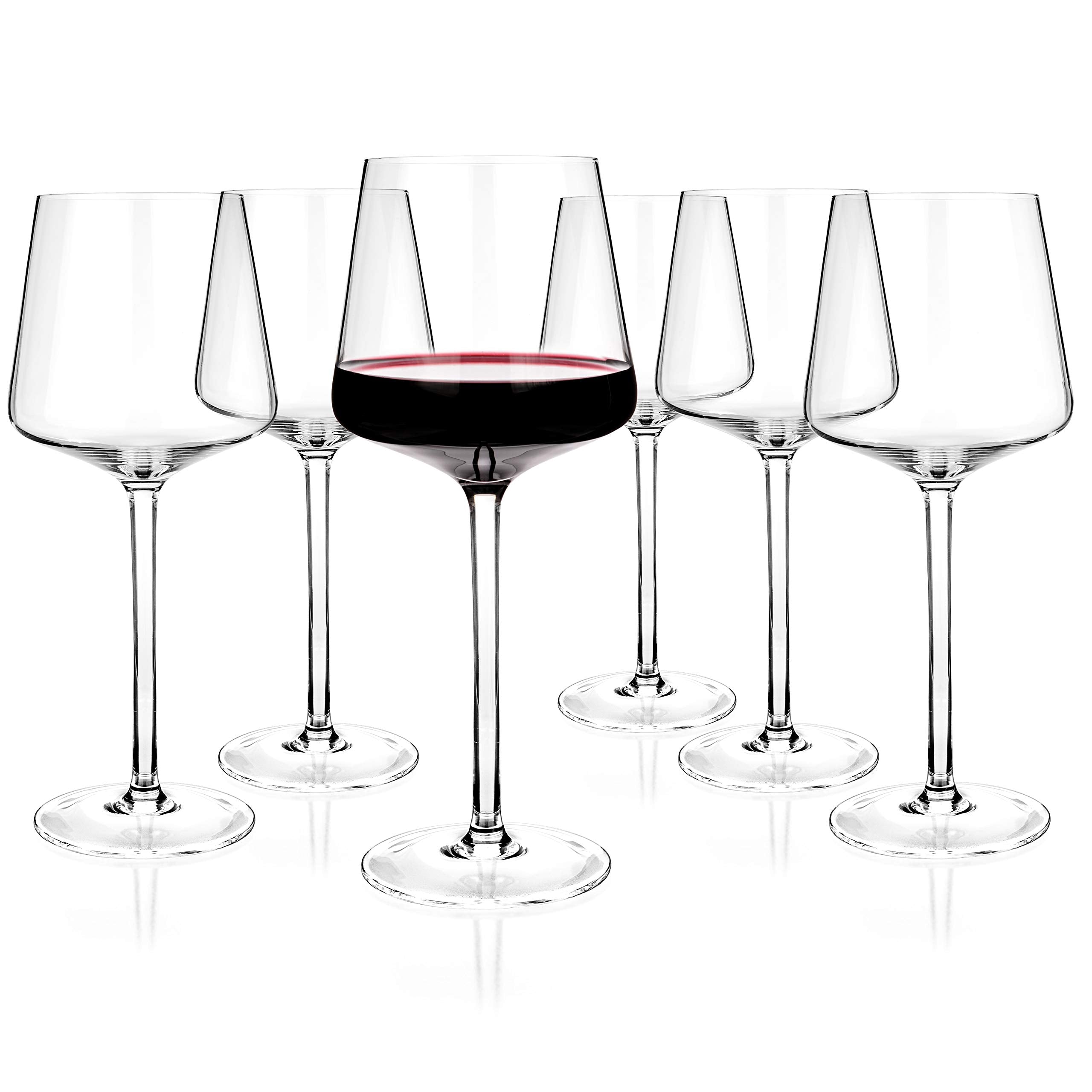Wine Glasses Set 6, Red White Wine Large Glasses - 100% Lead-Free Glass
