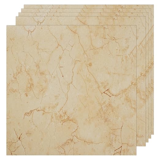 30-Pack Peel and Stick Vinyl Floor Tiles, 12"x12" Self-Adhesive Waterproof Peel