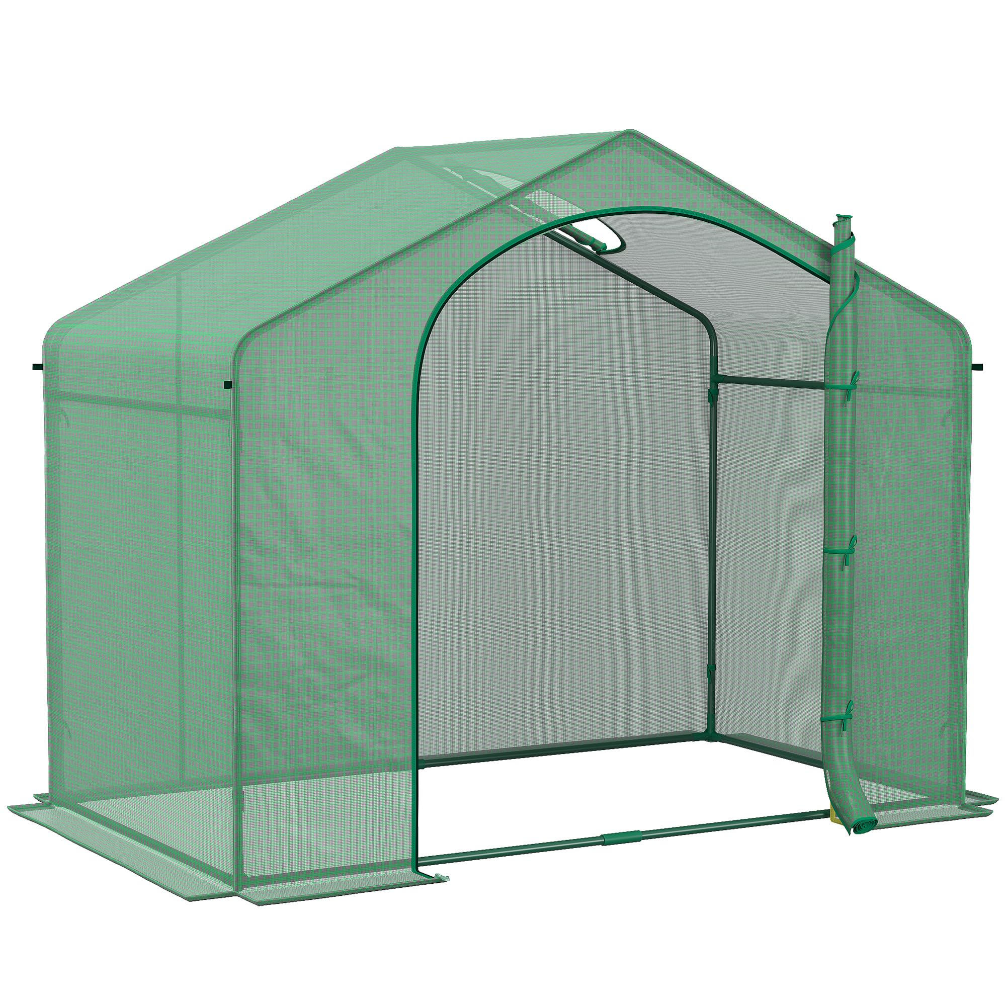 6' x 3' x 5' Portable Walk-in Greenhouse, PE Cover, Steel Frame Garden Hot House